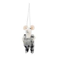 Needle Felting Kit:  Mono Tartan Mice Trio