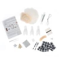 Needle Felting Kit:  Mono Tartan Mice Trio