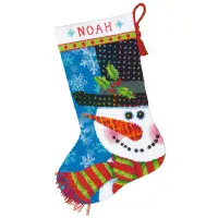 Needlepoint Kit: Stocking: Patterned Snowman by Dimensions