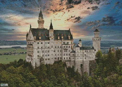 Neuschwanstein Castle 3 (Large) by Artecy printed cross stitch chart
