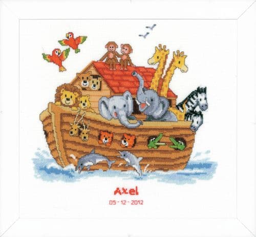 Noah's Ark Birth Record Counted Cross Stitch Kit by Vervaco