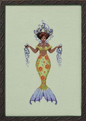 Nora Corbett Belize Mermaid printed cross stitch chart
