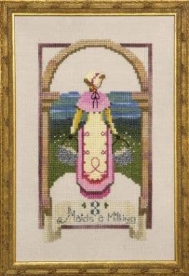 Nora Corbett Eight Maids a Milking printed cross stitch chart