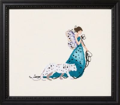 Nora Corbett Miss Leopard printed cross stitch chart