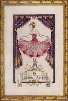 Nora Corbett Nine Ladies Dancing printed cross stitch chart