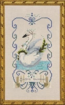 Nora Corbett Seven Swans a Swimming printed cross stitch chart