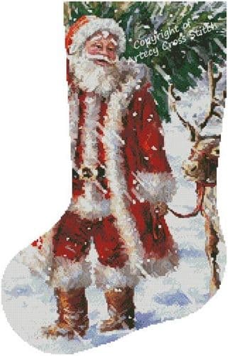 North Pole Tree Stocking (Left) by Artecy printed cross stitch chart