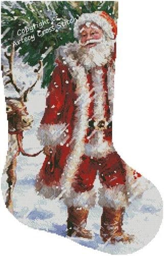North Pole Tree Stocking (Right) by Artecy printed cross stitch chart
