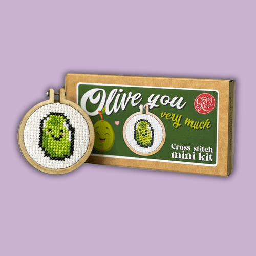 Olive You Very Much Matchbox Mini Cross Stitch Kit