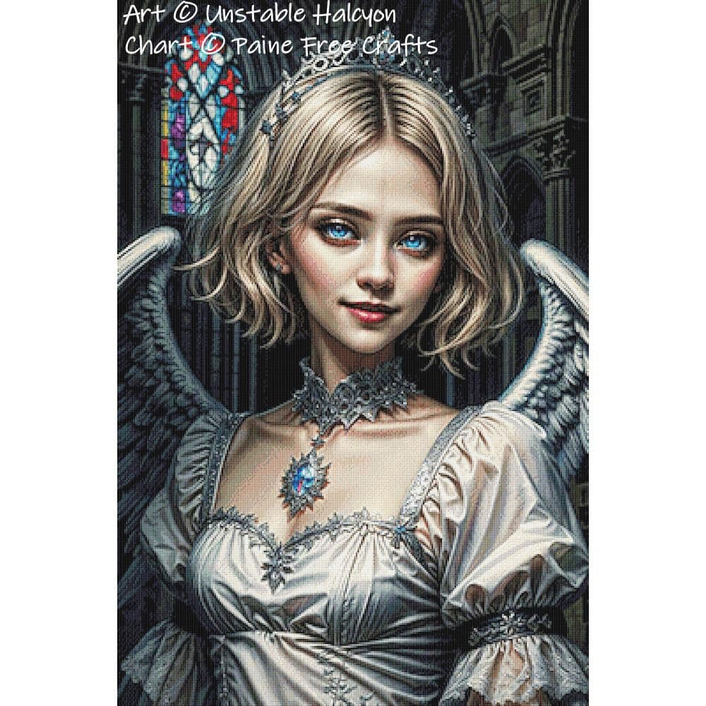 Ophiel Gothic Angel by Paine Free Crafts printed cross stitch chart