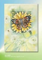 Orchidea Counted Cross Stitch Kit: Greetings Card: Butterfly and Sunflower