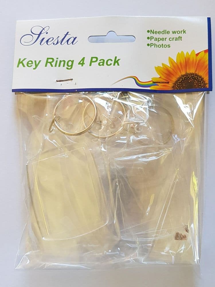 Pack of 4 Key Rings for cross stitch insert