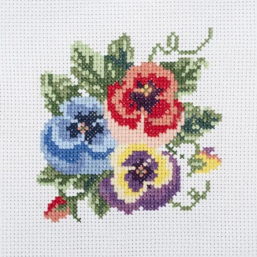 Pansies Mini cross stitch kit