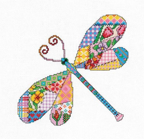 Patchwork Dragonfly cross stitch kit - Patchwork by Michaela Learner
