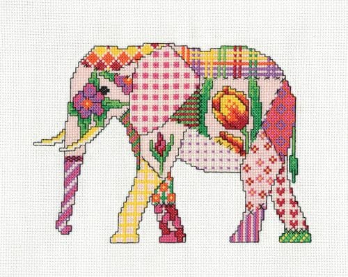 Patchwork Elephant cross stitch kit - Patchwork by Michaela Learner