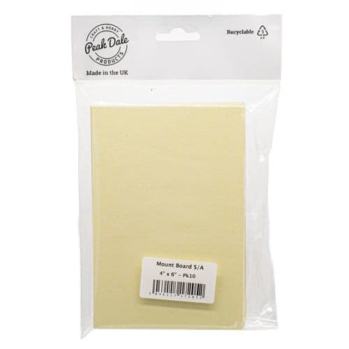 Peak Dale Self Adhesive Mount Board Pk 10 - 4 x 6 Inches