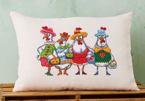 Permin Chick-O-Holics Cushion Counted Cross Stitch Kit