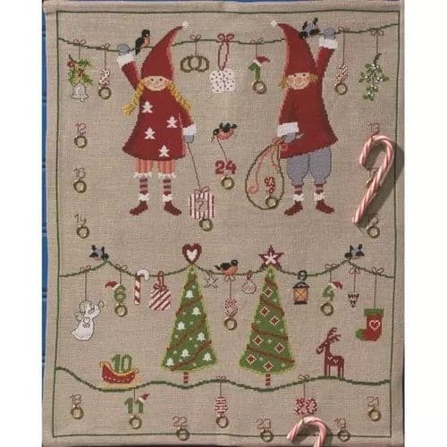 Permin Children and Trees Advent Christmas Counted Cross Stitch Kit