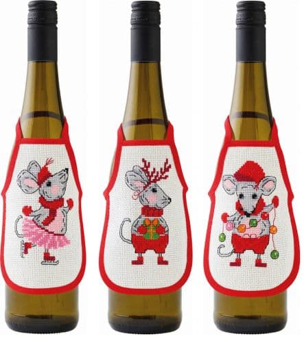 Permin Christmas Mice Aprons Cross Stitch Kit