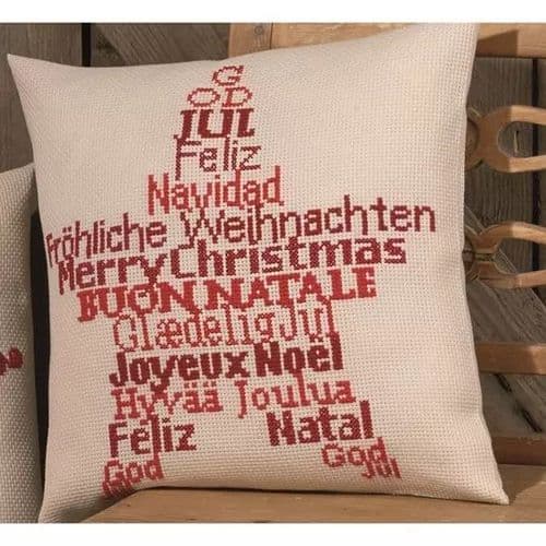 Permin Christmas Star Pillow Cross Stitch Kit