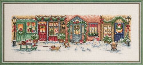 Permin Christmas Street - Linen Cross Stitch Kit