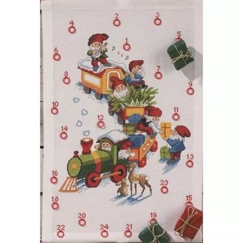 Permin Christmas Train Advent Counted Cross Stitch Kit