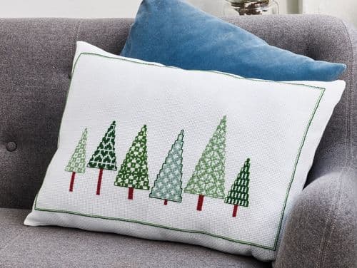 Permin Christmas Trees Cushion Cross Stitch Kit