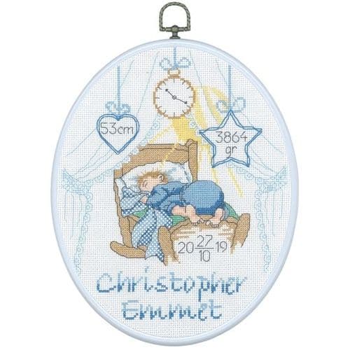 Permin Crib Sampler Boy Counted Cross Stitch Kit