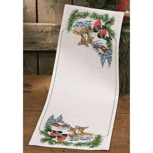 Permin Deer in Snow Runner Christmas Cross Stitch Kit