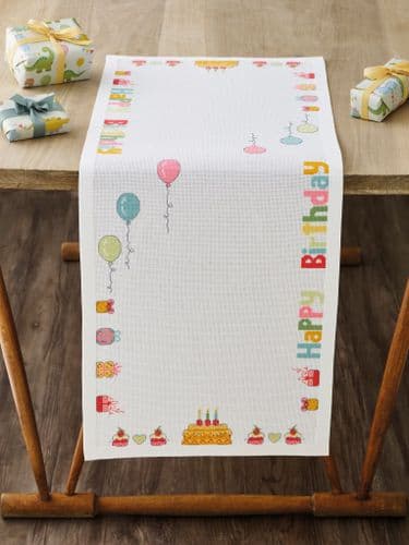 Permin Happy Birthday Runner Counted Cross Stitch Kit