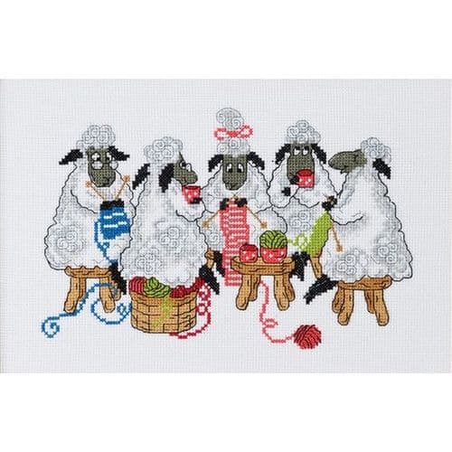 Permin Knitting Sheep Counted Cross Stitch Kit
