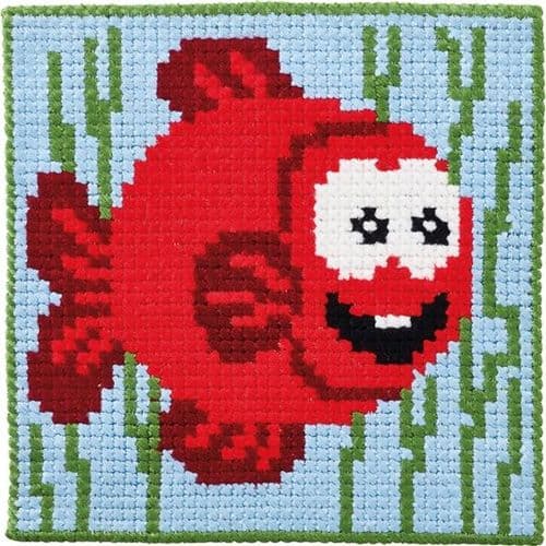 Permin Red Fish Stamped Cross Stitch Kit