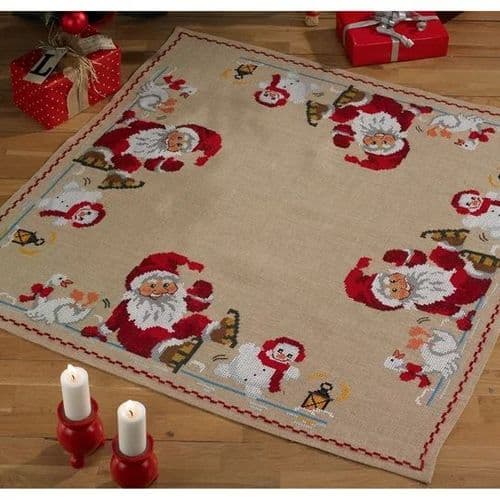 Permin Santa and Snowman Tree Skirt Christmas Counted Cross Stitch Kit