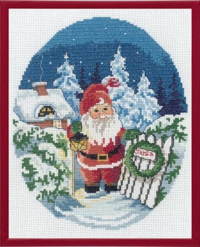 Permin Santa Garden Gate Christmas Cross Stitch Kit
