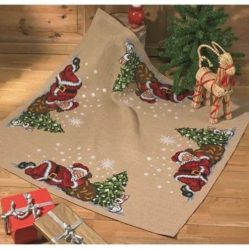 Permin Sleeping Santa Tree Mat Christmas Tree Skirt Kit
