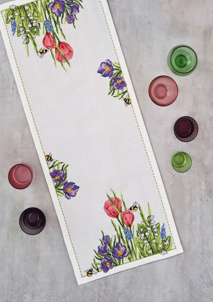 Permin Springtime Runner Counted Cross Stitch Kit