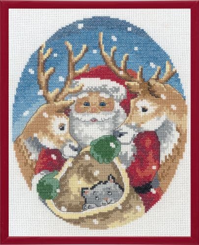 Permin Stowaway Kitten Christmas Cross Stitch Kit