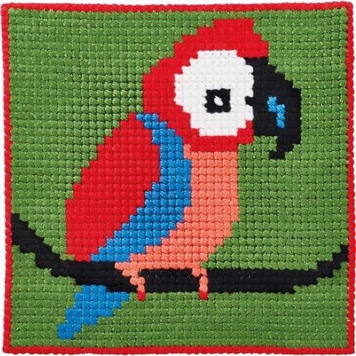 Permin Tropical Parrot Stamped Cross Stitch Kit