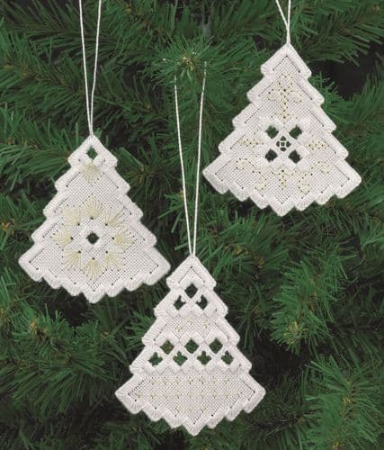 Permin White Tree Christmas Hardanger Kit