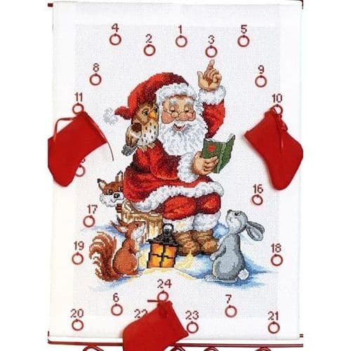 Permin Woodland Santa Advent Christmas Counted Cross Stitch Kit