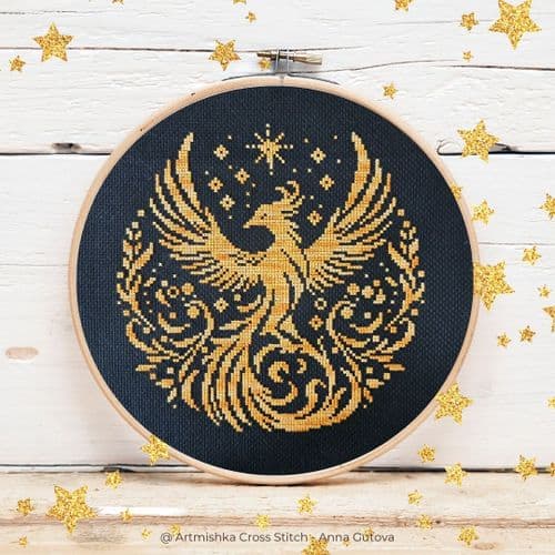 Phoenix cross stitch chart by Artmishka Cross Stitch