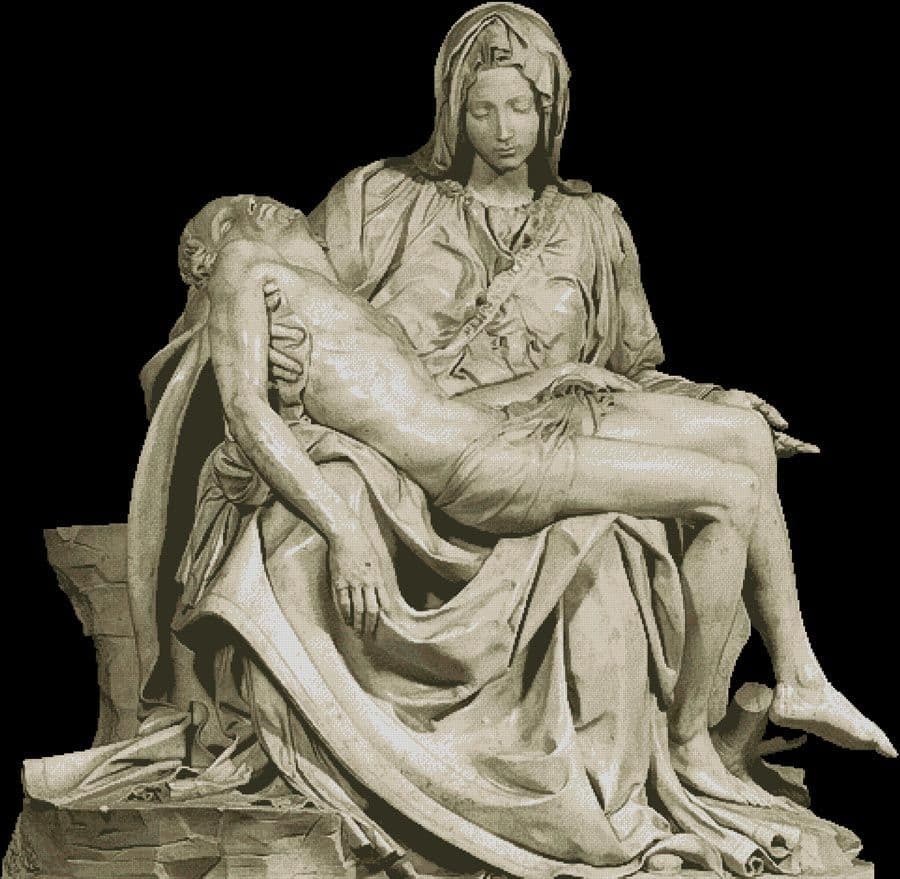 pieta maestoro 4C • Pieta Large Sepia by Artecy printed cross stitch chart