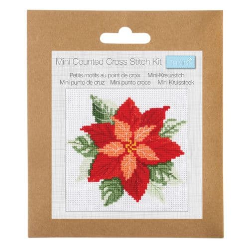 Poinsettia Mini cross stitch kit