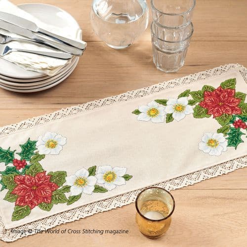 Poinsettia Table Runner WOXS Issue 314 Christmas 2021 project pack