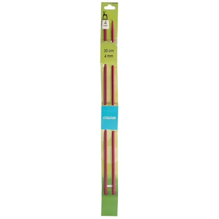 Pony Colour Knitting Needles SingleEnded Aluminium 30cm x 4 00mm