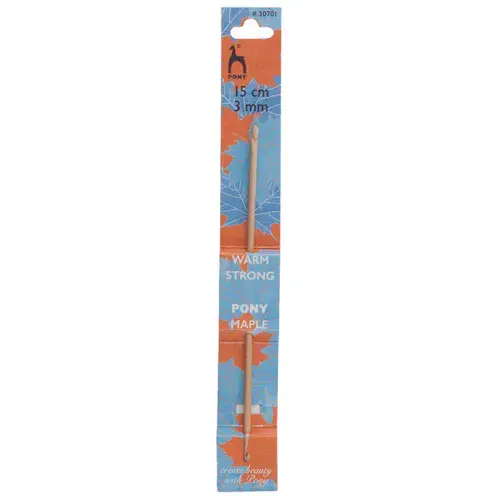 Pony Crochet Hook: Double-Ended: Maple: 15cm x 3.00mm