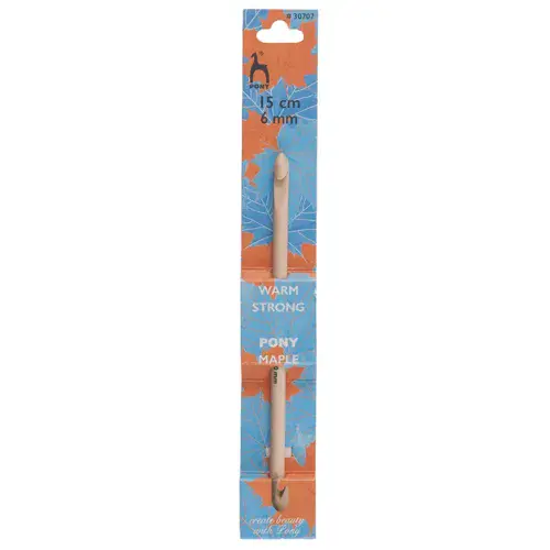 Pony Crochet Hook: Double-Ended: Maple: 15cm x 6.00mm