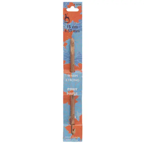 Pony Crochet Hook: Double-Ended: Maple: 15cm x 6.50mm
