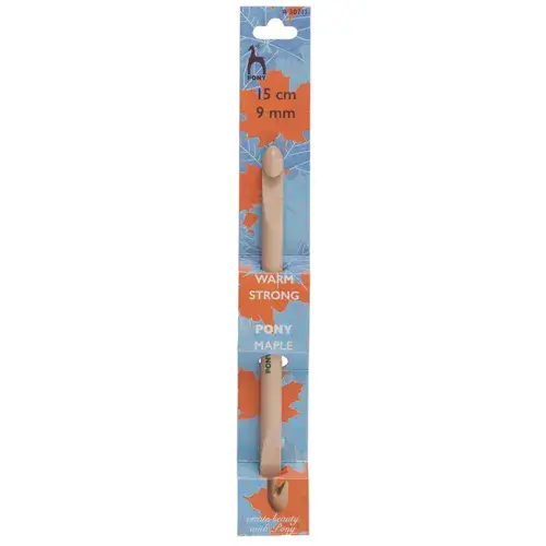 Pony Crochet Hook: Double-Ended: Maple: 15cm x 9.00mm