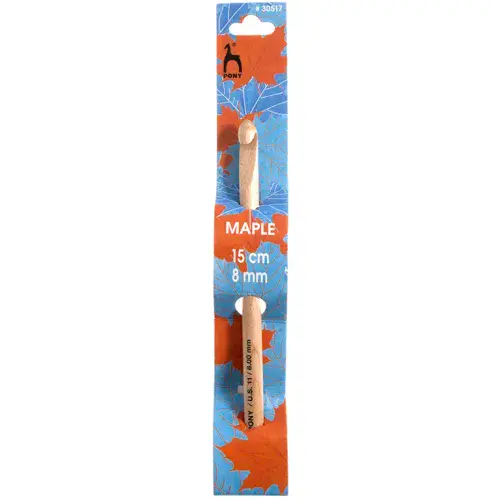 Pony Crochet Hook: Maple: 15cm x 8.00mm